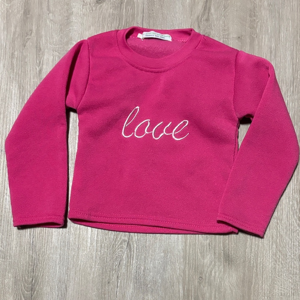 Charming Fuchsia Love Sweatshirt for Kids